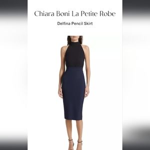 Chiara Boni La Petite Robe Delfina Pull-On Pencil Skirt in Navy Blue - Size 6